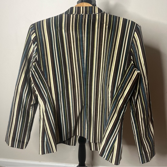 Neiman Marcus Exclusive Women’s Brown Striped Corduroy Blazer‎ Sz 14 - Picture 7 of 9